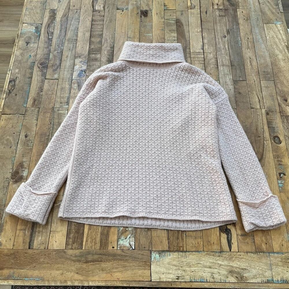The Cashmere Project Sweater Womens Small Pink Honeycomb Knit Turtleneck